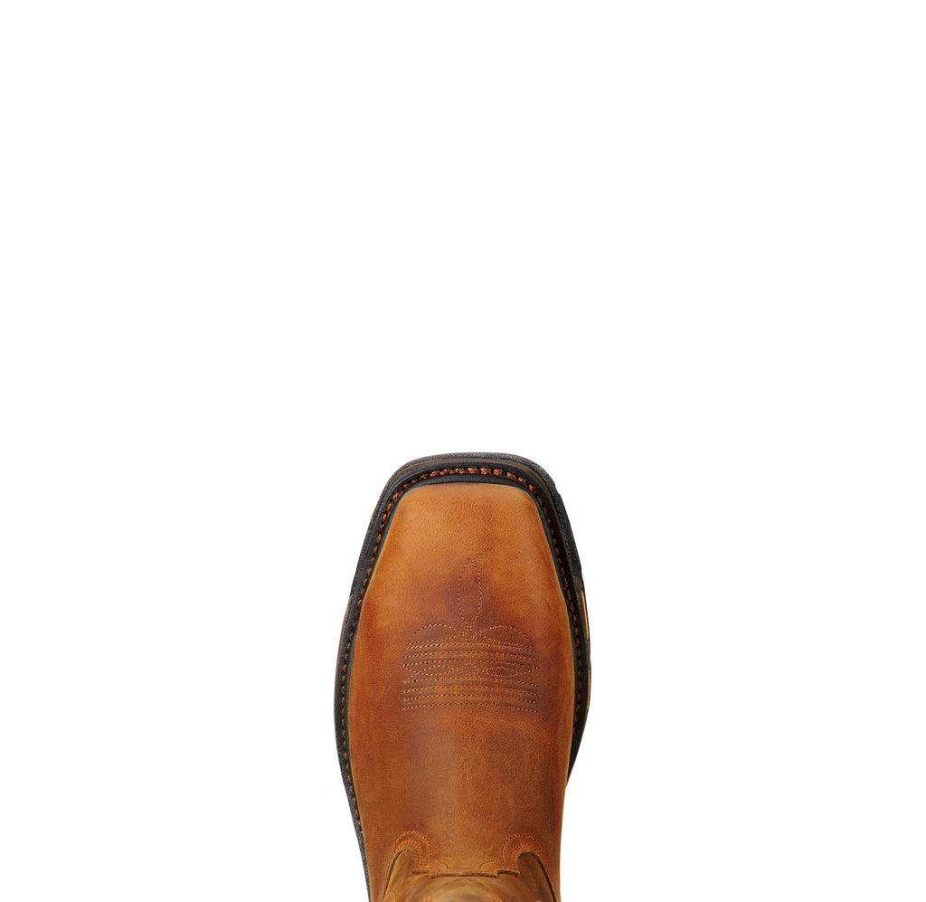 Ariat Mens Workhog Wide Square Steel Toe Work Boot - Toast