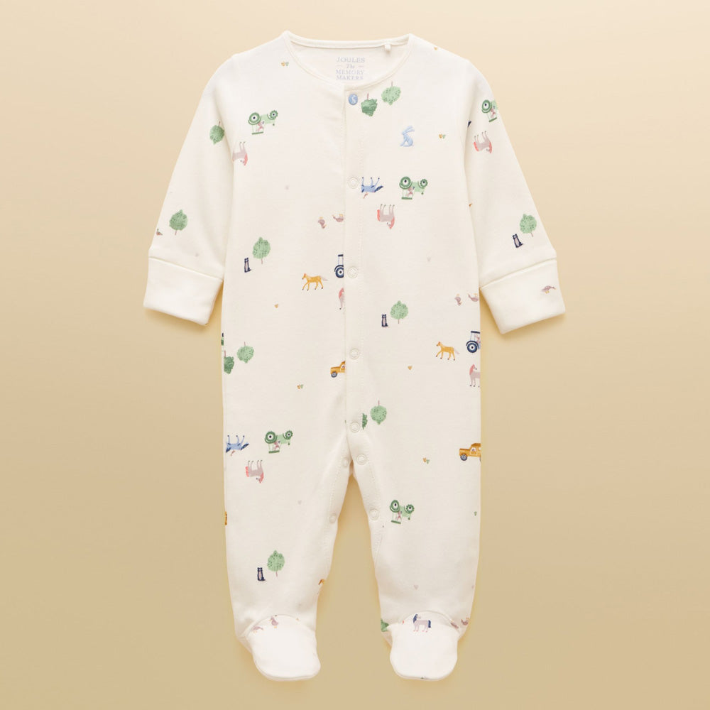 Joules Razamataz Babygrow - Cream Farm
