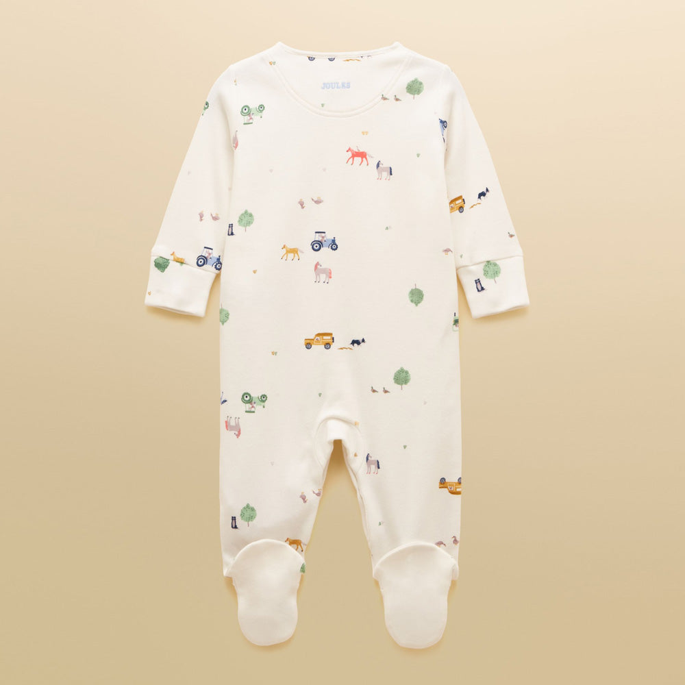 Joules Razamataz Babygrow - Cream Farm