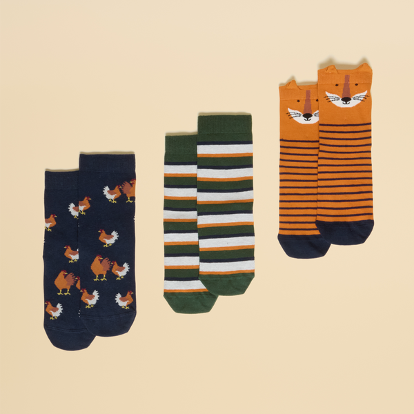 Joules Boys Eat Feet 3 Pack Socks