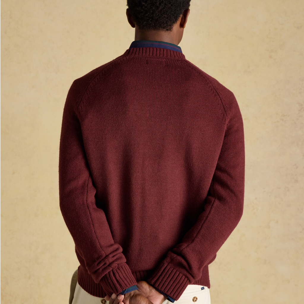 Joules Mens Offroad Crew Neck Jumper - Burgundy Red