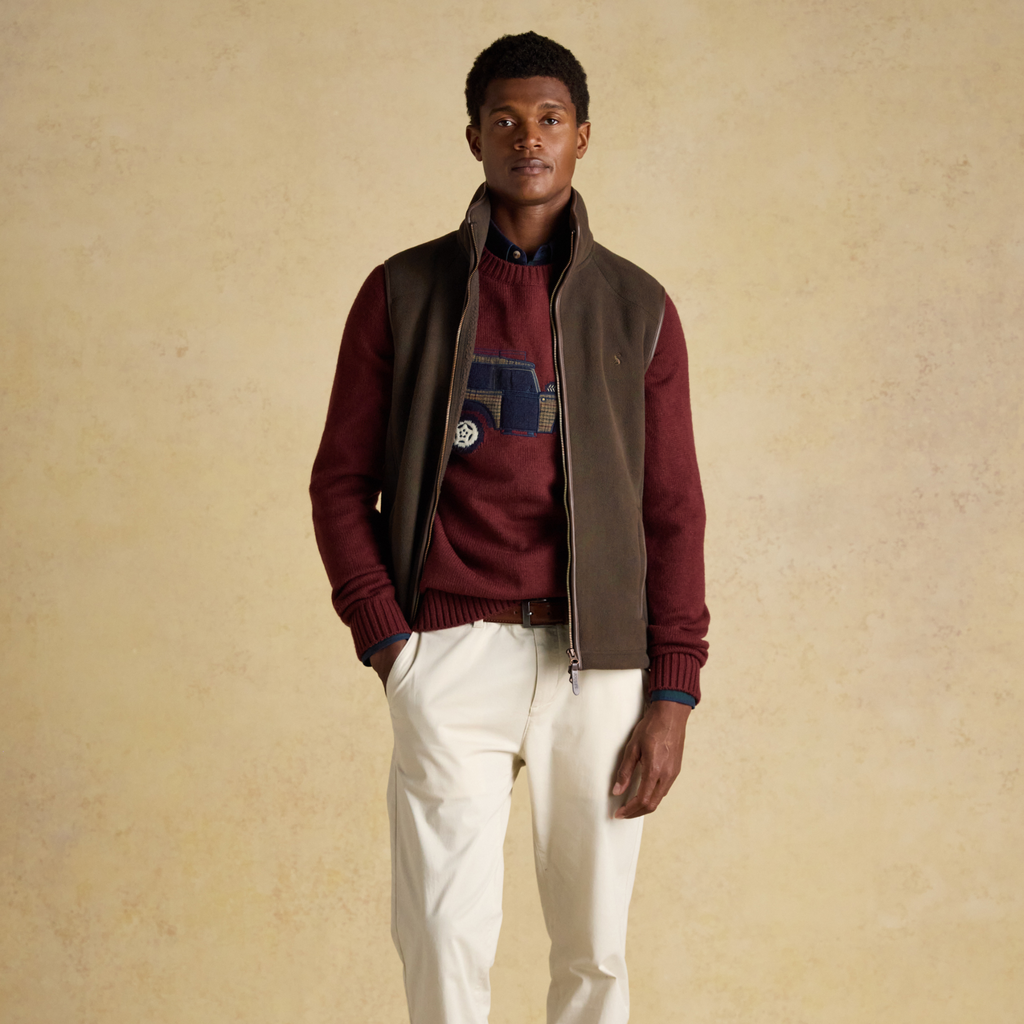 Joules Mens Offroad Crew Neck Jumper - Burgundy Red