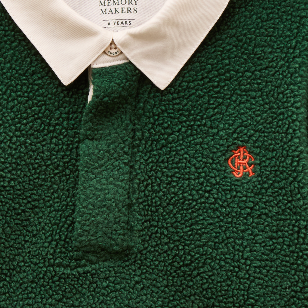 Joules Boys Fleece Rugby Shirt - Green