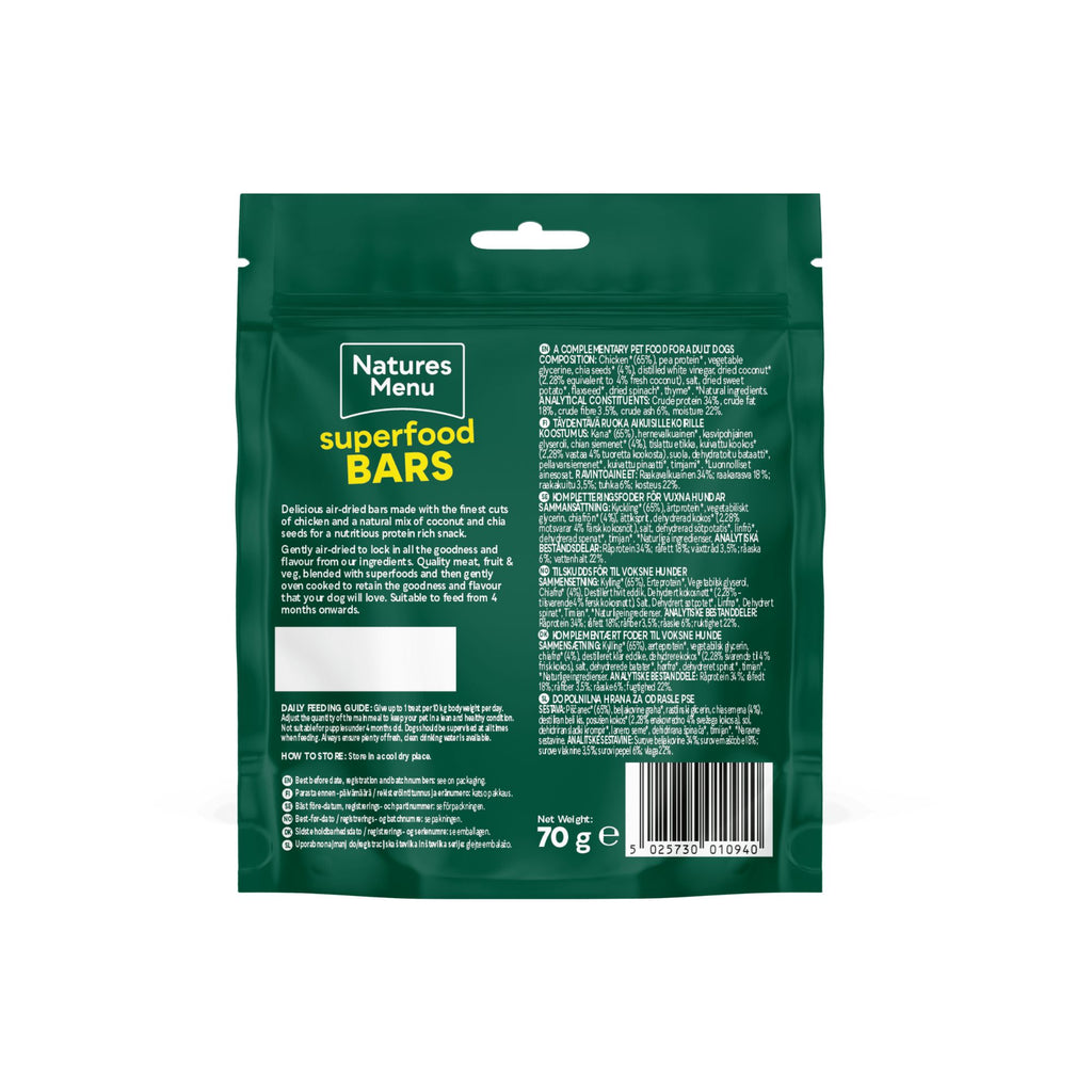Natures Menu Country Hunter Superfood Bars - Chicken
