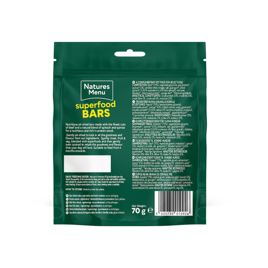 Natures Menu Country Hunter Superfood Bars - Beef