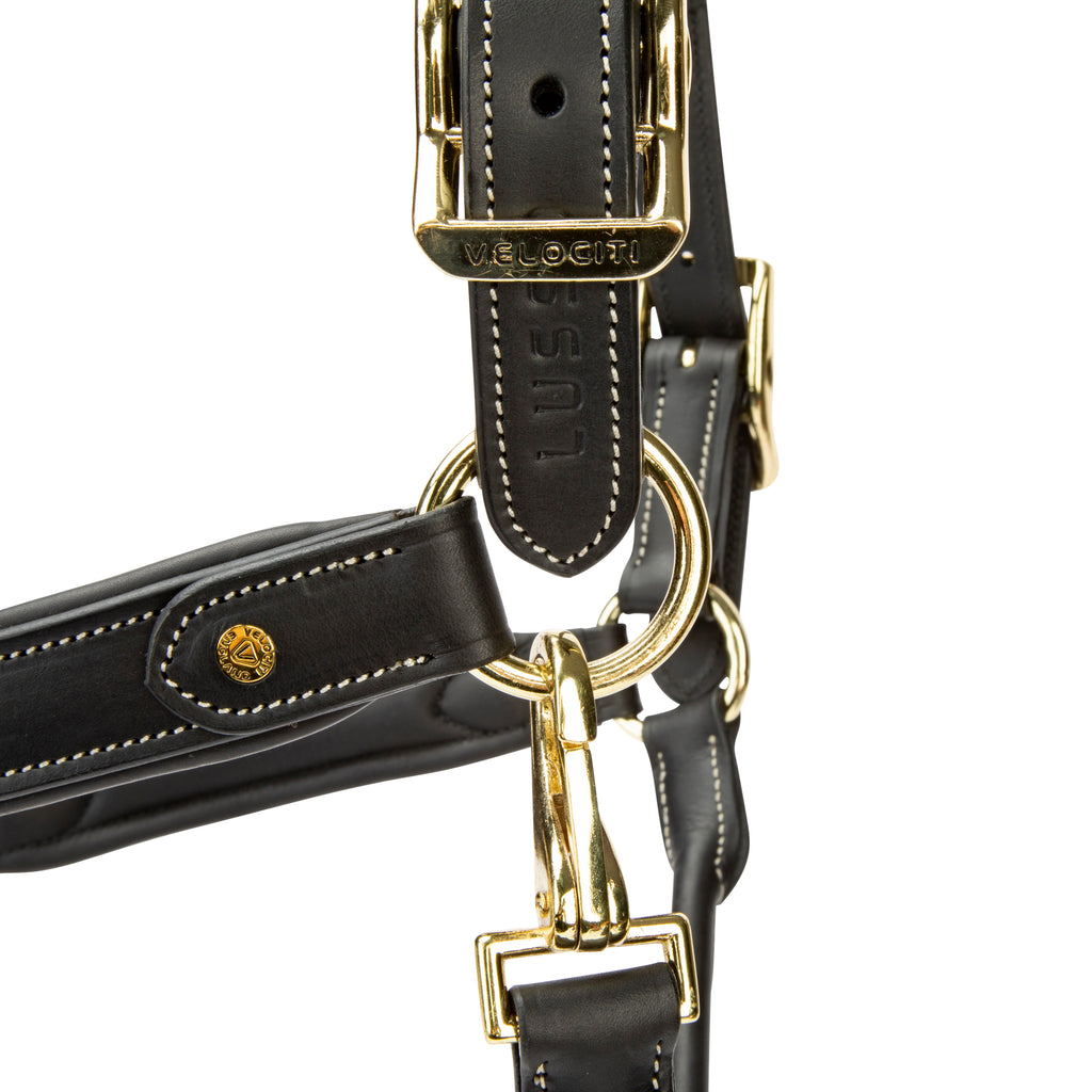 Velociti LUSSO Lorca Leather Headcollar - Black
