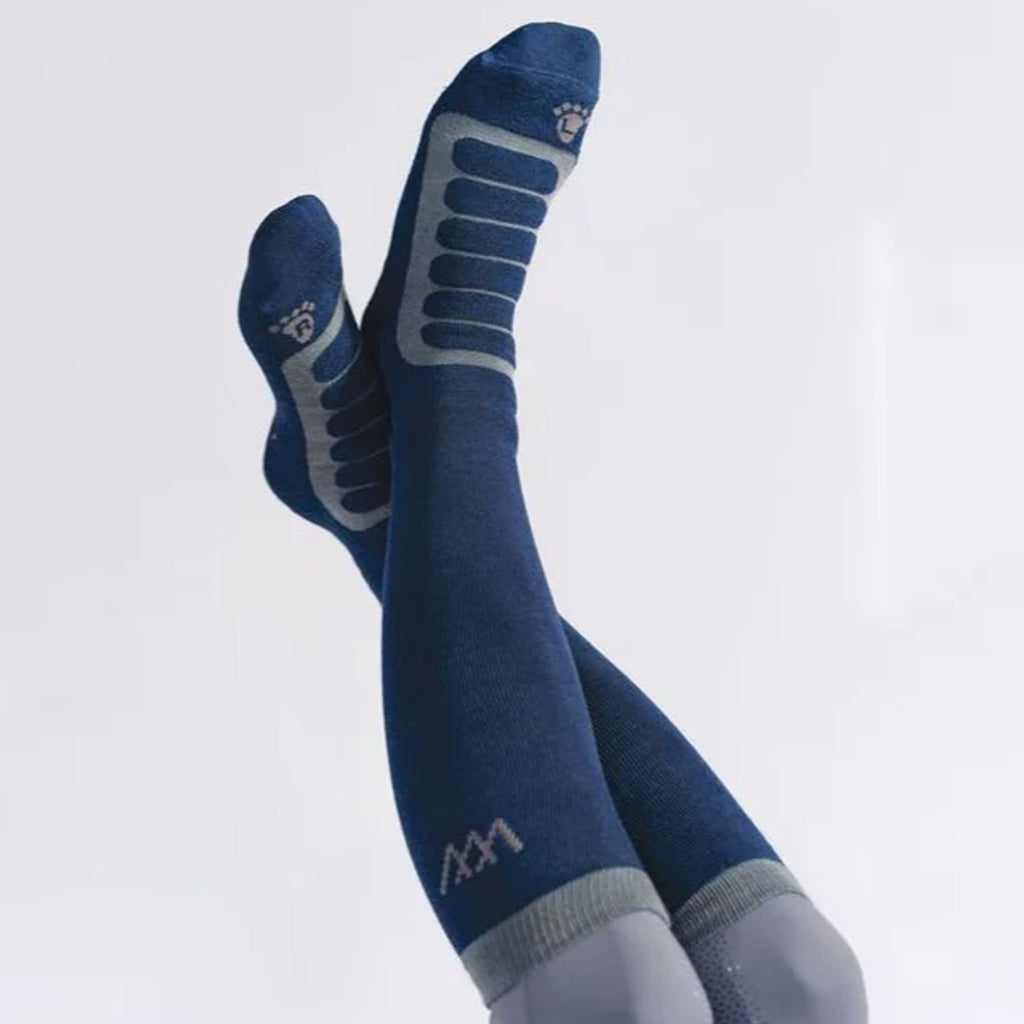Woof Wear Long Bamboo Tech Riding Sock - Navy/Grey