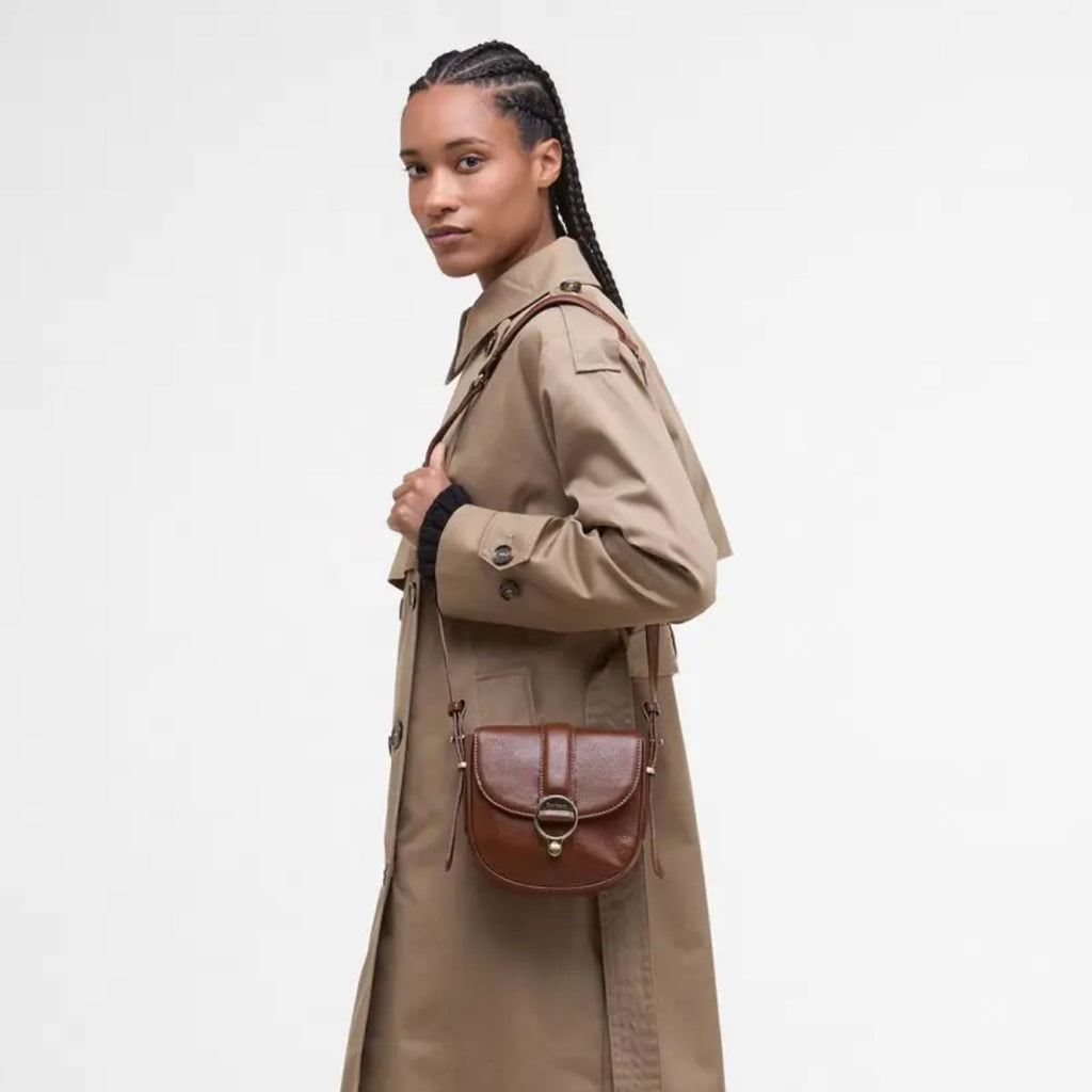 Barbour Ladies Elm Leather Crossbody Bag - Brown