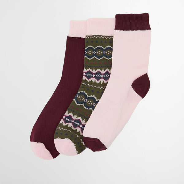 Barbour Helen Fair Isle Sock Gift Set - Olive