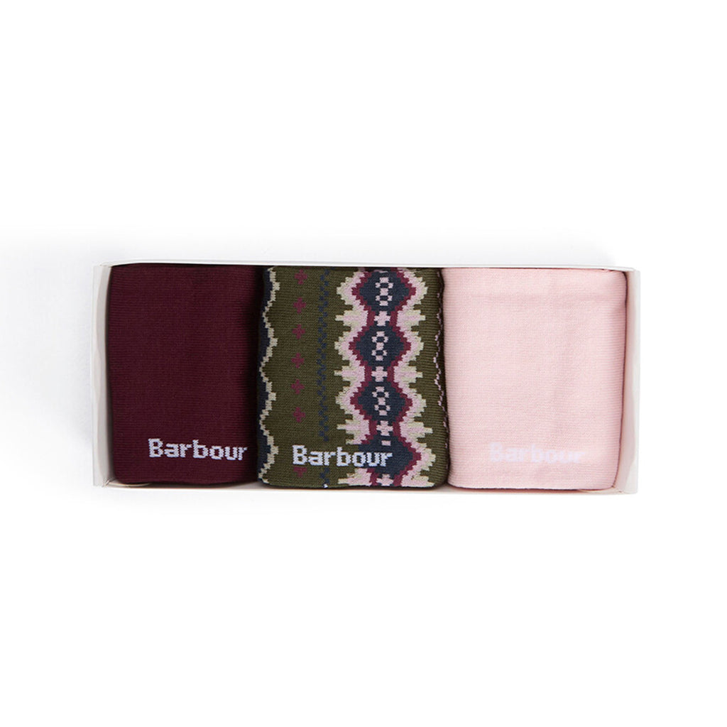 Barbour Helen Fair Isle Sock Gift Set - Olive