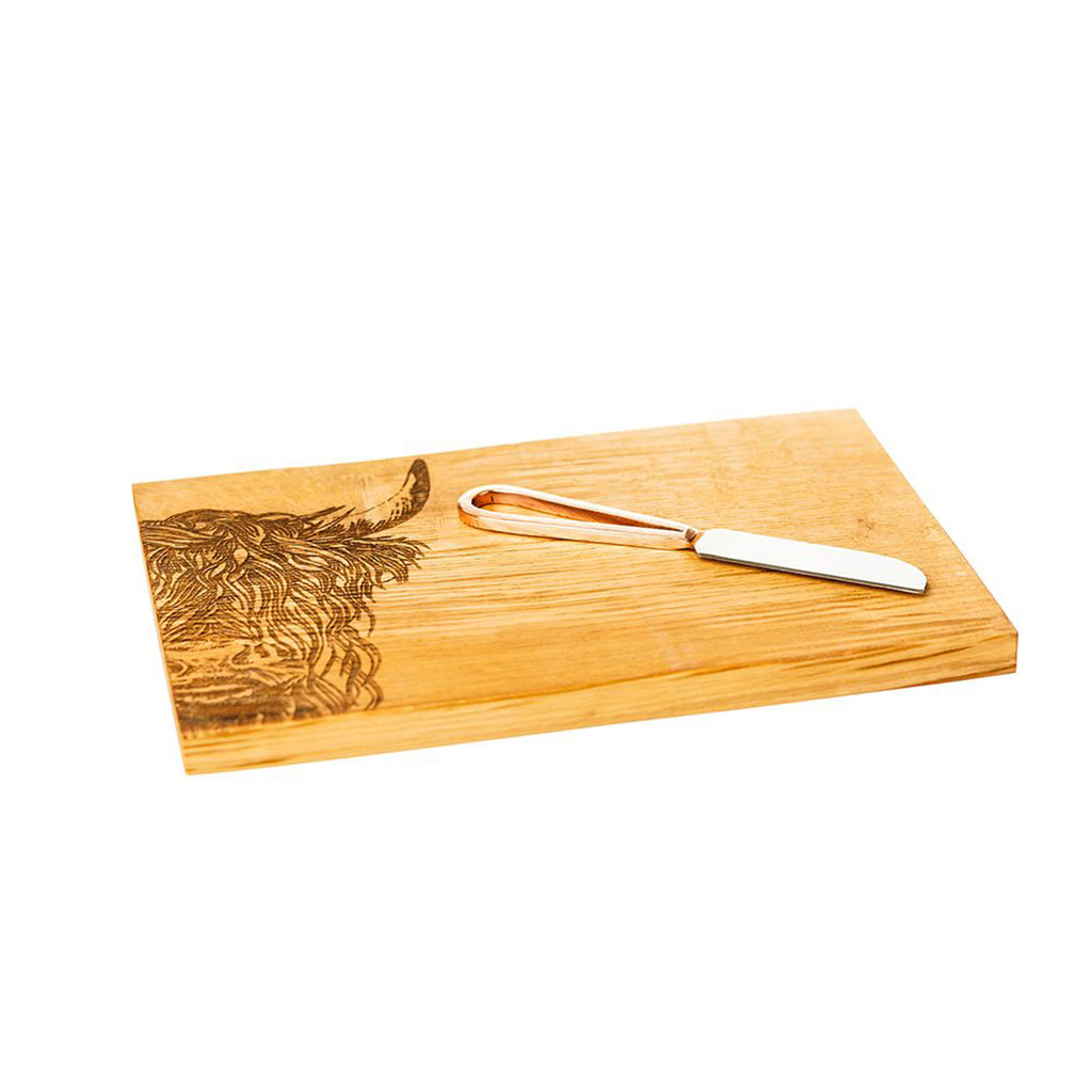 Selbrae House Highland Cow Cheese Set - Oak