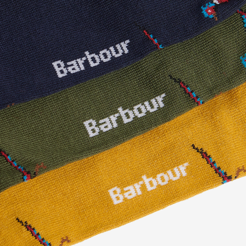 Barbour Mens Pheasant Socks Gift Box - Forest Mist