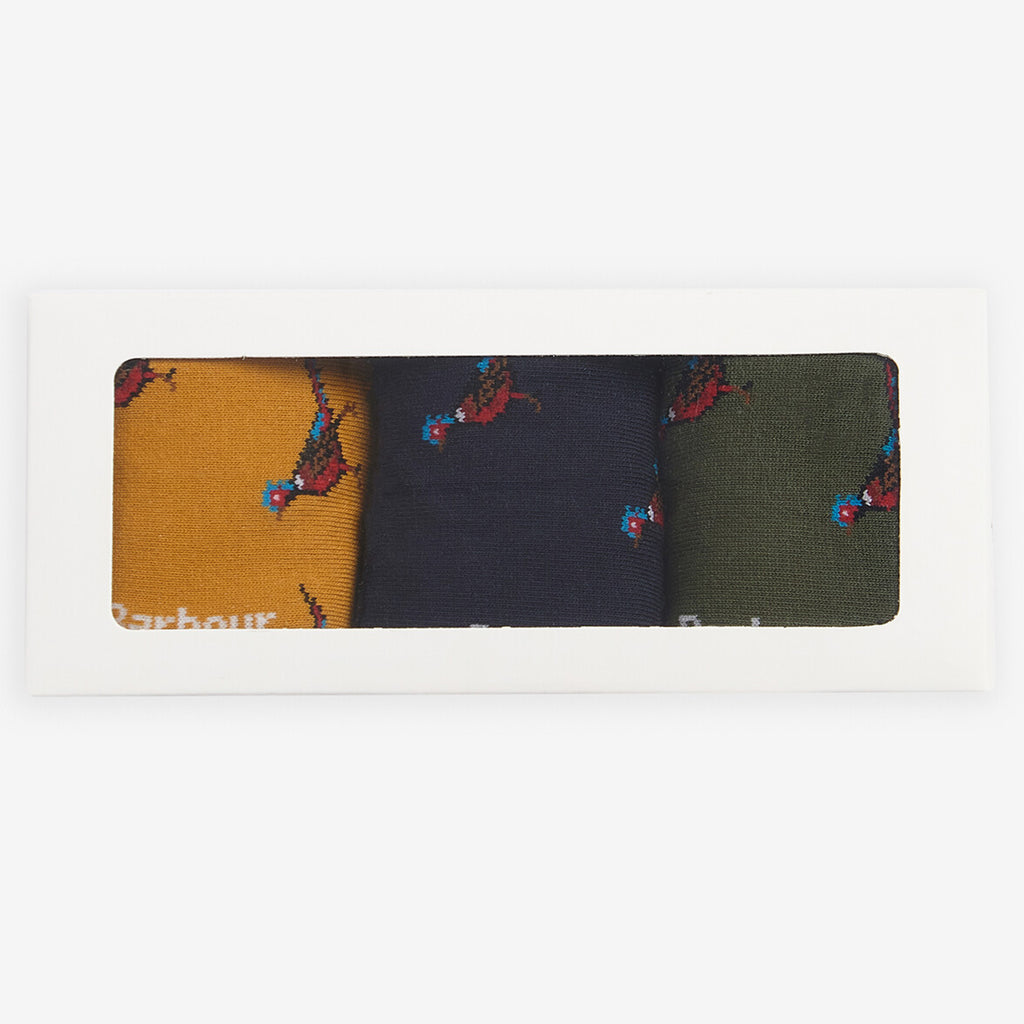Barbour Mens Pheasant Socks Gift Box - Forest Mist