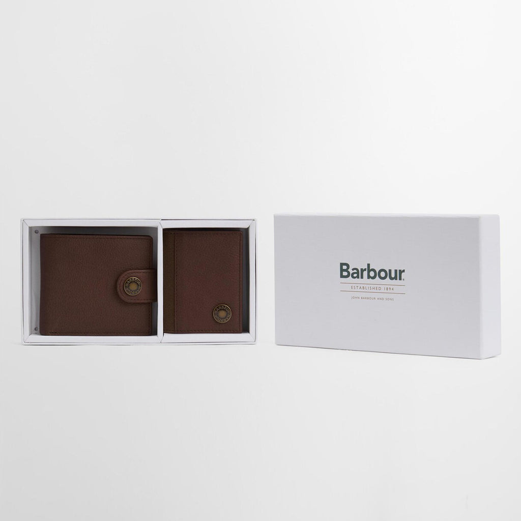 Barbour Mens Padbury Leather Gift Set - Brown