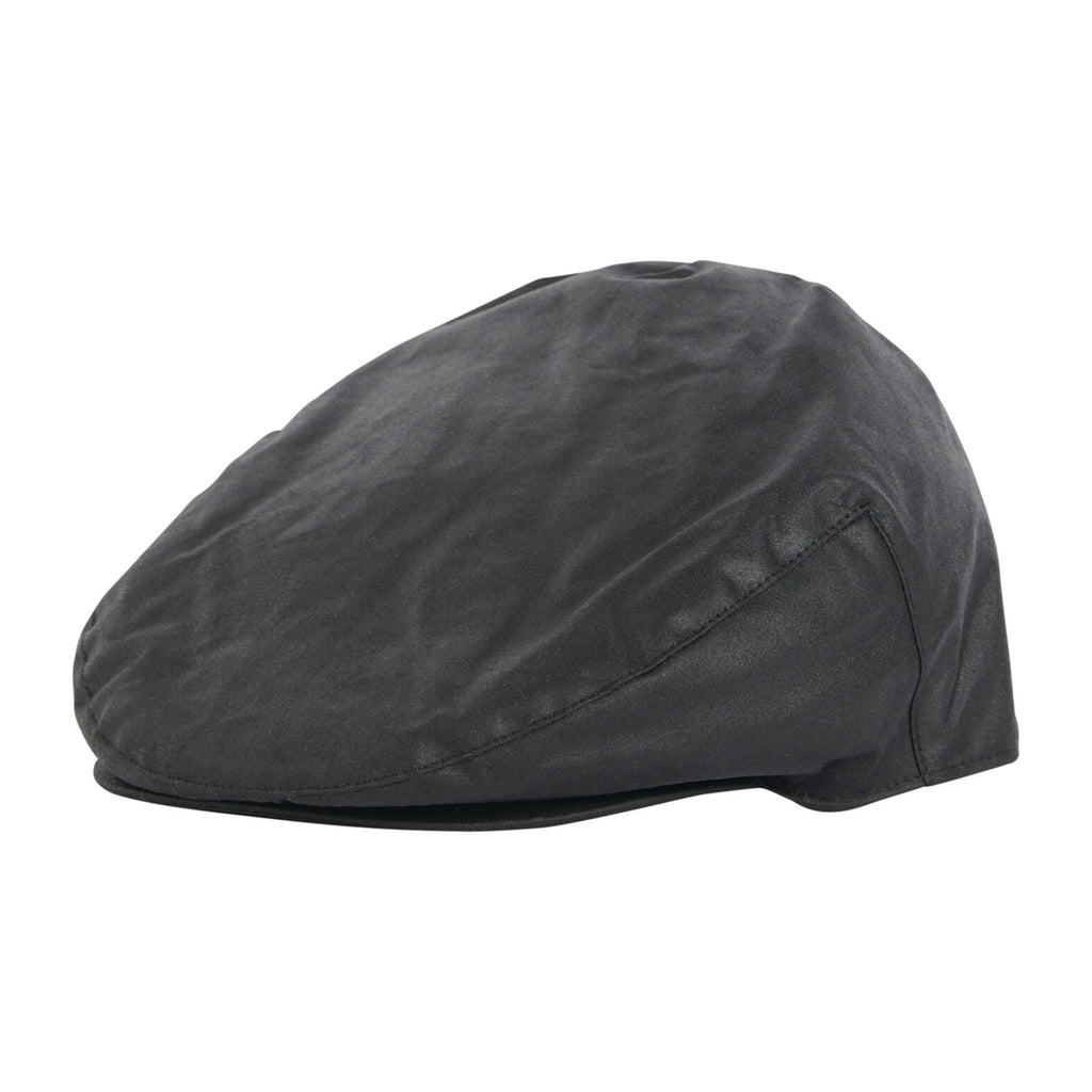 Barbour Mens Wax Flat Cap - Black