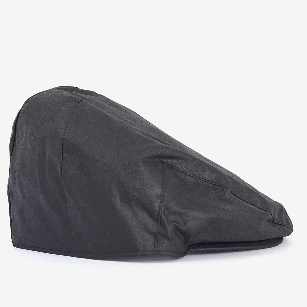 Barbour Mens Wax Flat Cap - Black