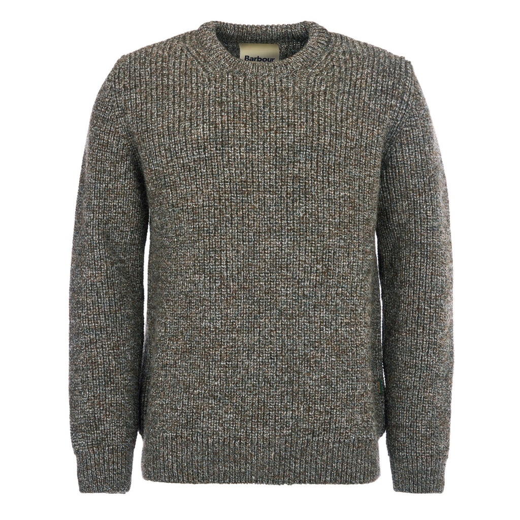 Barbour Mens New Tyne Crew Neck Sweater - Derby Tweed