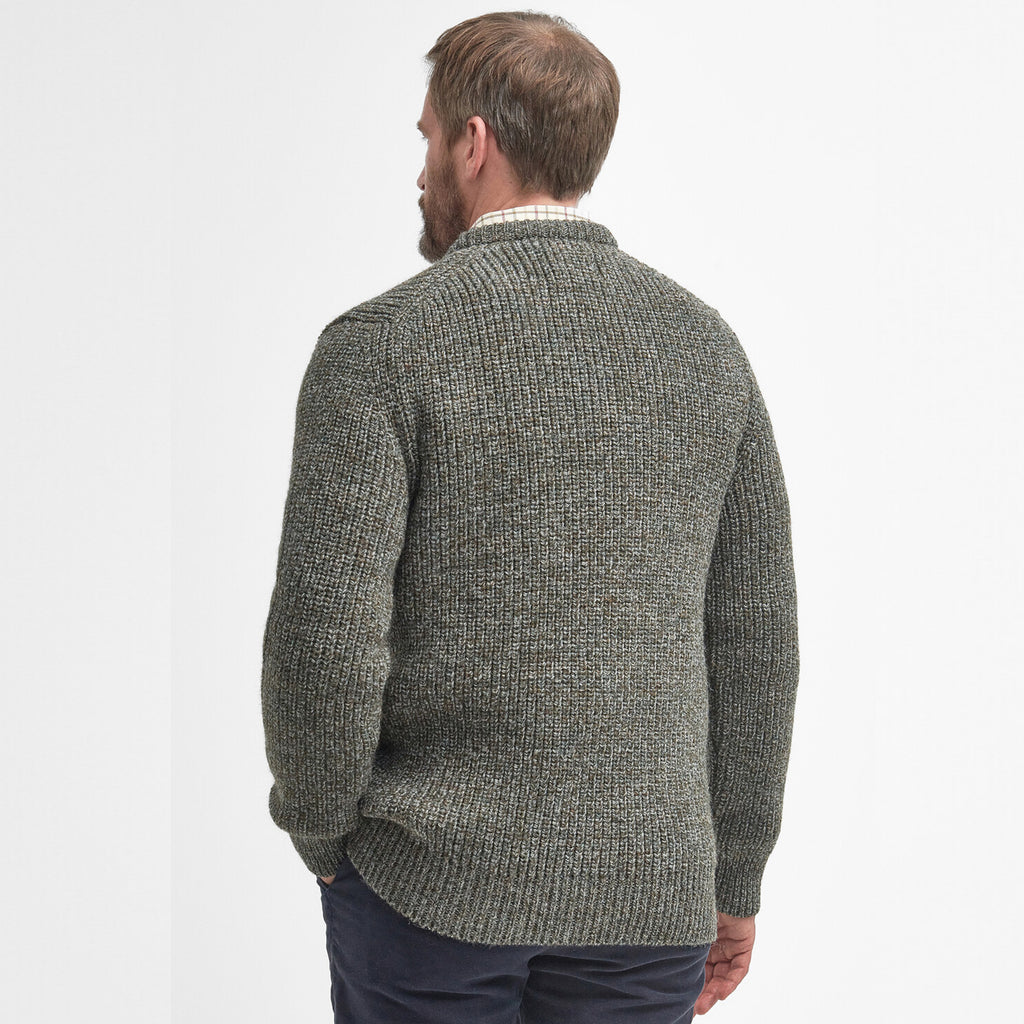 Barbour Mens New Tyne Crew Neck Sweater - Derby Tweed