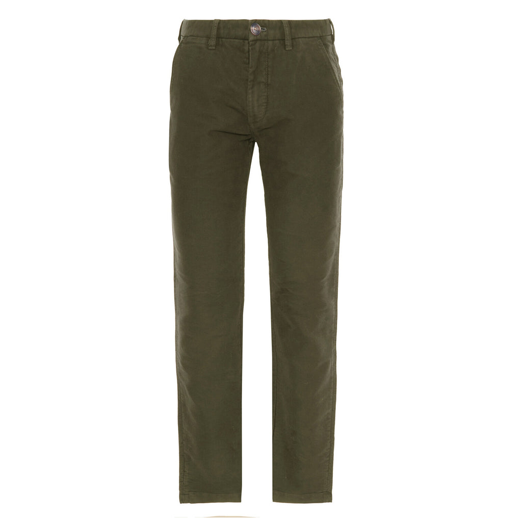 Barbour Mens Moleskin Tailored Fit Trousers - Dark Olive