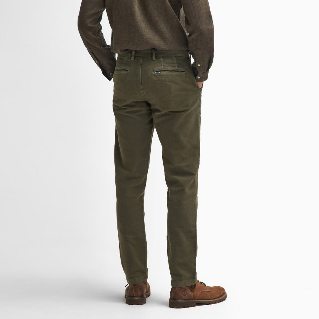 Barbour Mens Moleskin Tailored Fit Trousers - Dark Olive