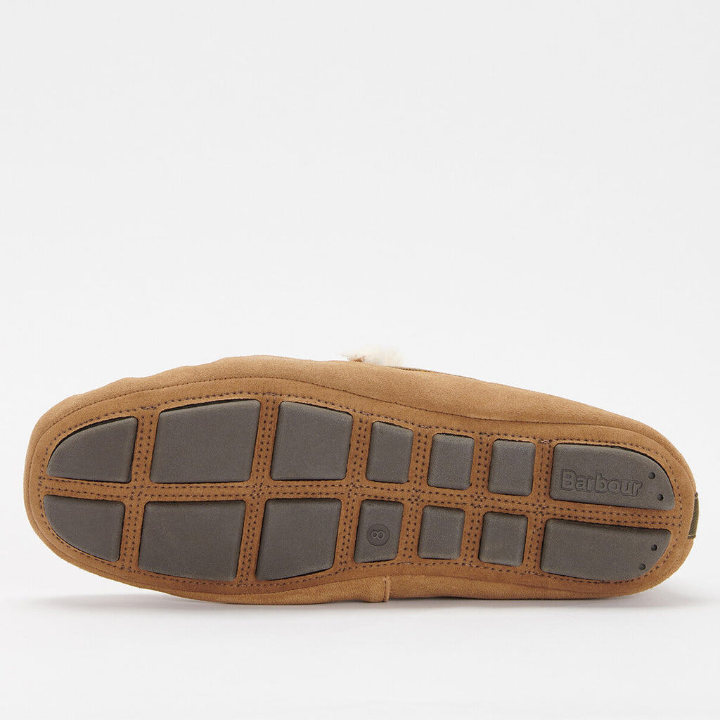 Barbour Mens Monty Moccasin Slipper - Camel Suede