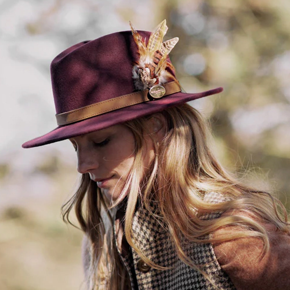 Hicks and Brown Suffolk Fedora - Plum