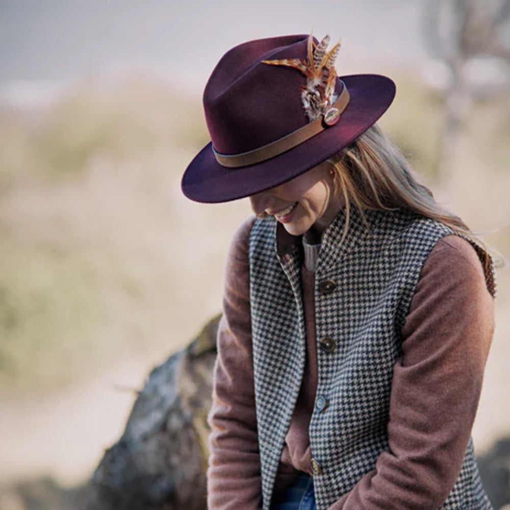Hicks and Brown Suffolk Fedora - Plum