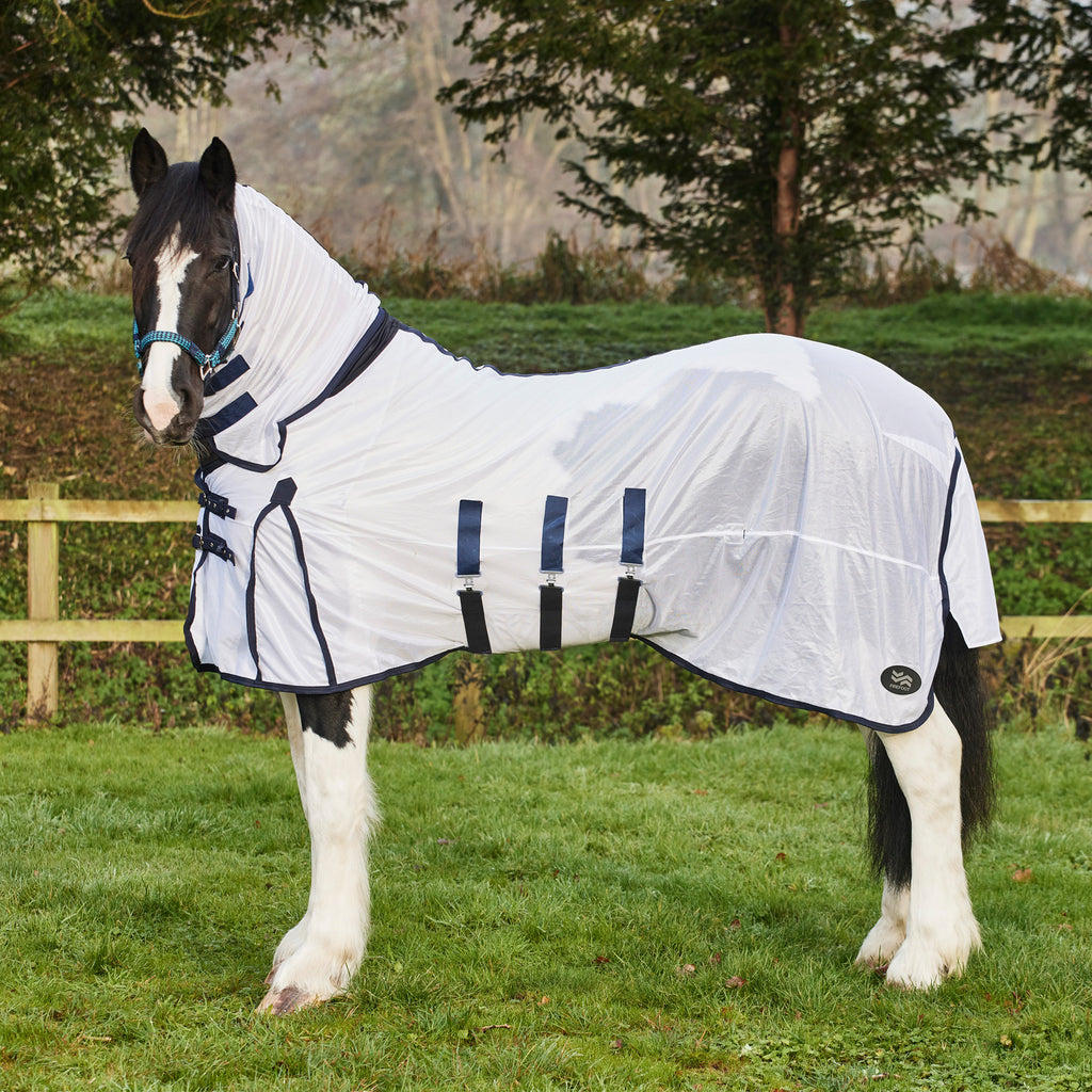 Firefoot Fixed Lycra Neck Fly Rug - White/Black