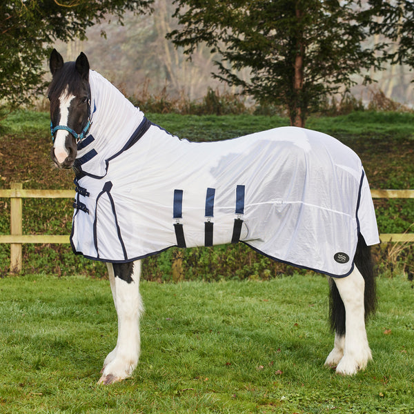 Firefoot Fixed Lycra Neck Fly Rug - White/Black