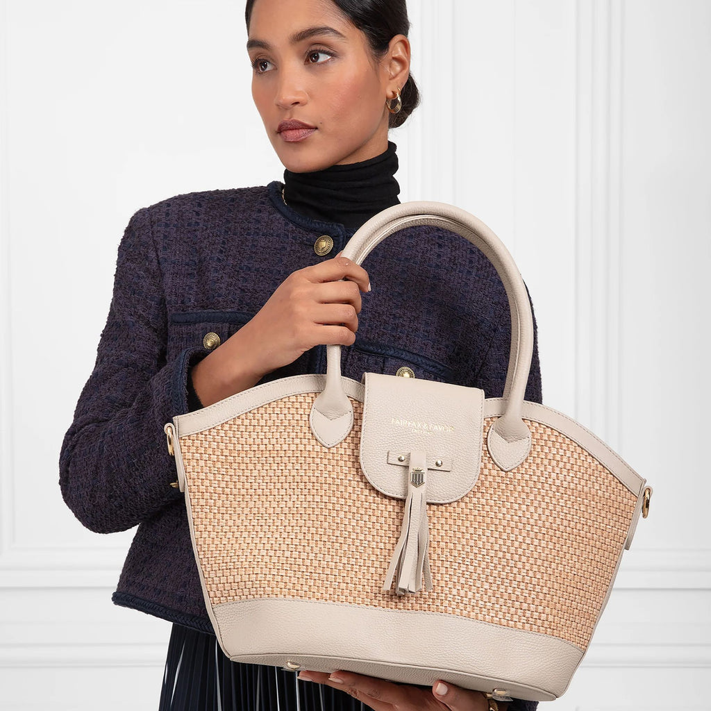Fairfax and Favor Windsor Basket Bag - Stone