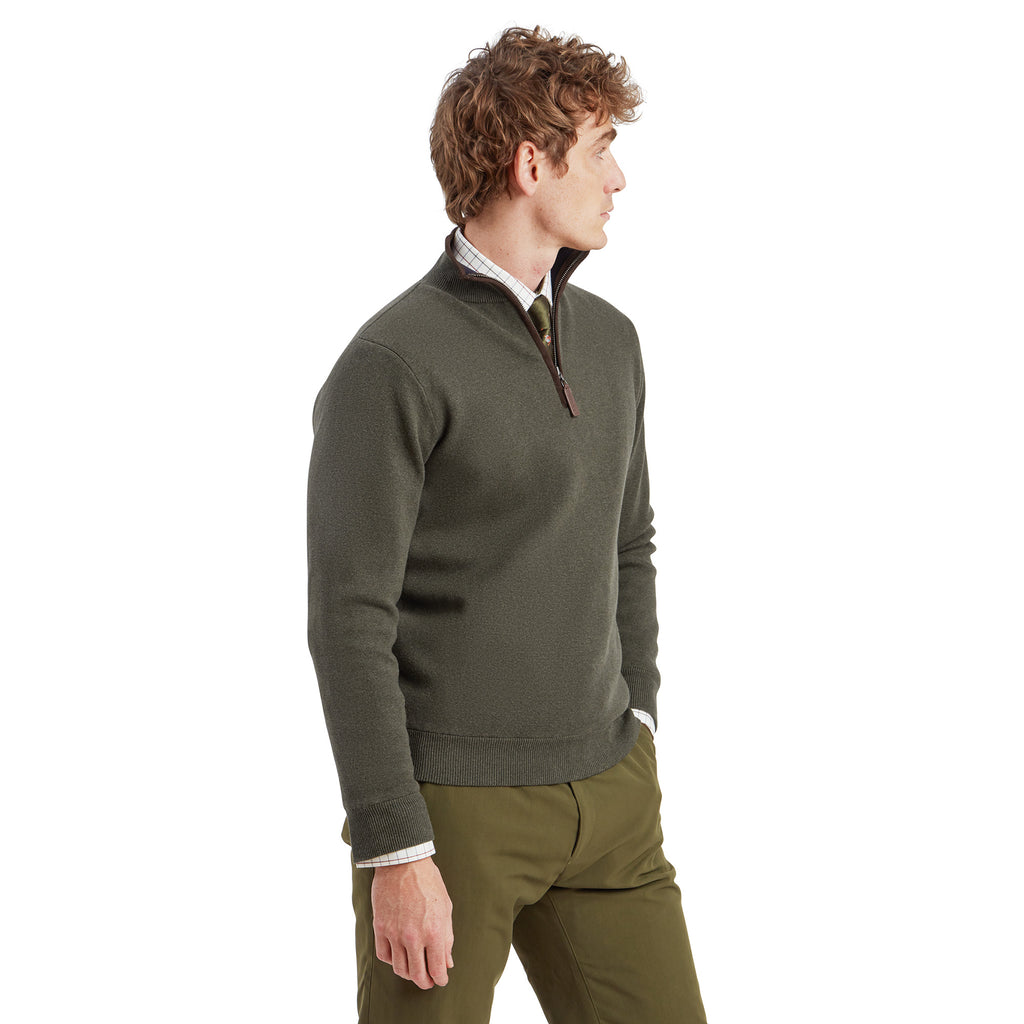 Schoffel Mens Angus Aerobloc Quarter Zip - Woodland