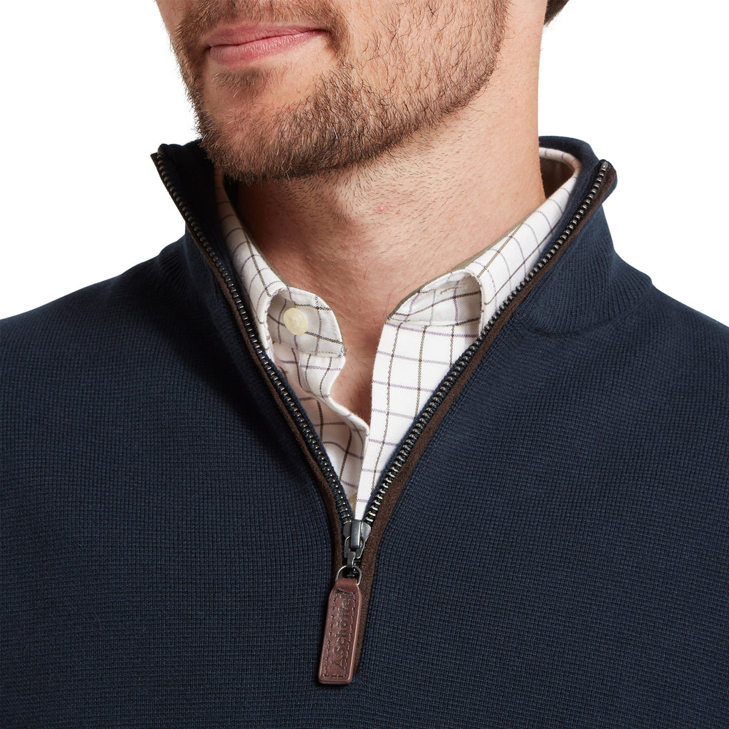 Schoffel Mens Marlow Quarter Zip Jumper - Navy