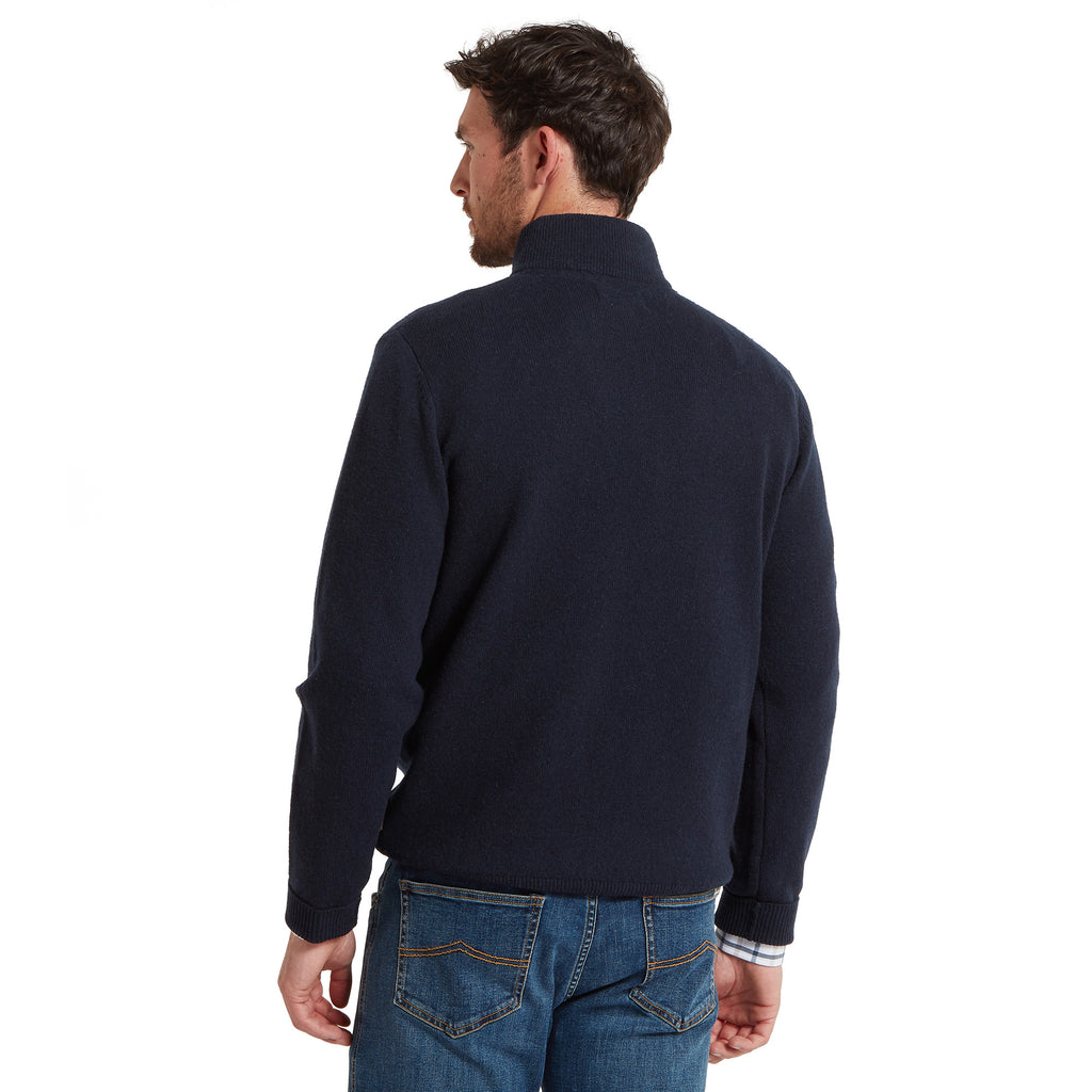 Schoffel Mens Calton Cotton Cashmere 1/4 Zip Jumper - Navy