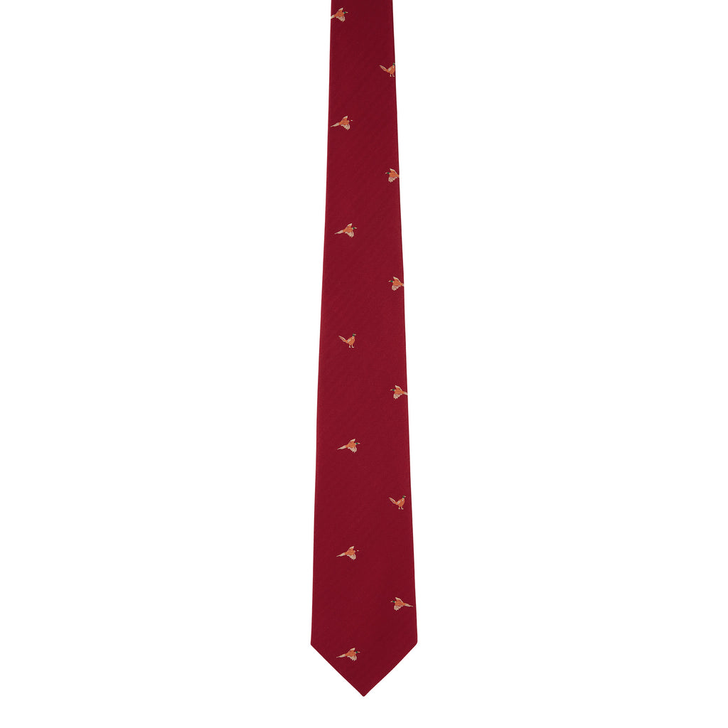 Schoffel Mens Ashford Silk Tie - Chilli Pheasant