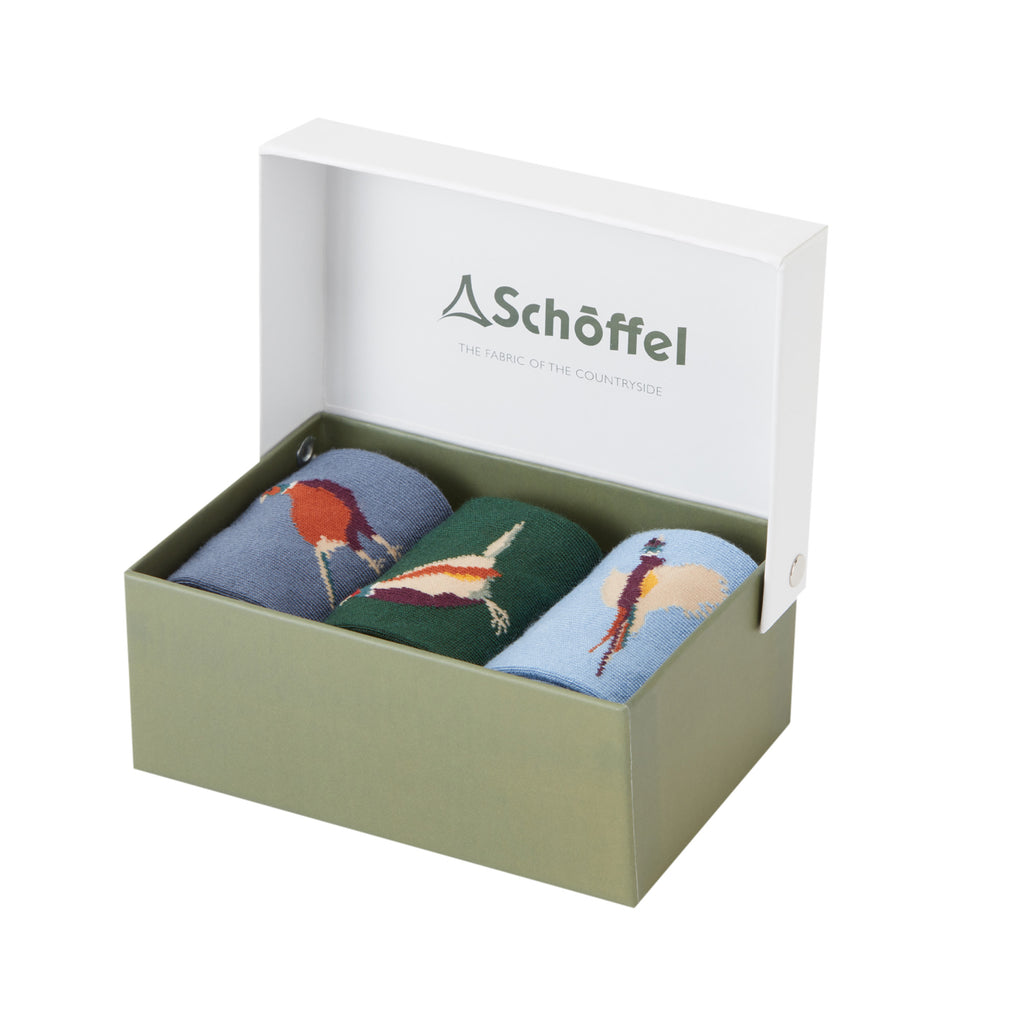 Schoffel Mens Bamboo Sock Box 3 Pack - Pheasant Mix