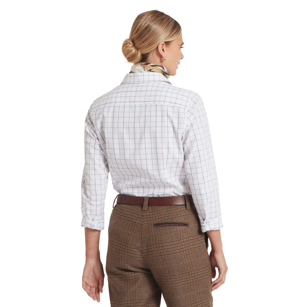 Schoffel Ladies Blakeney Shirt - Dark Mauve Tattersall