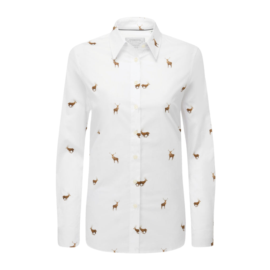 Schoffel Ladies Norfolk Shirt - Stag Print