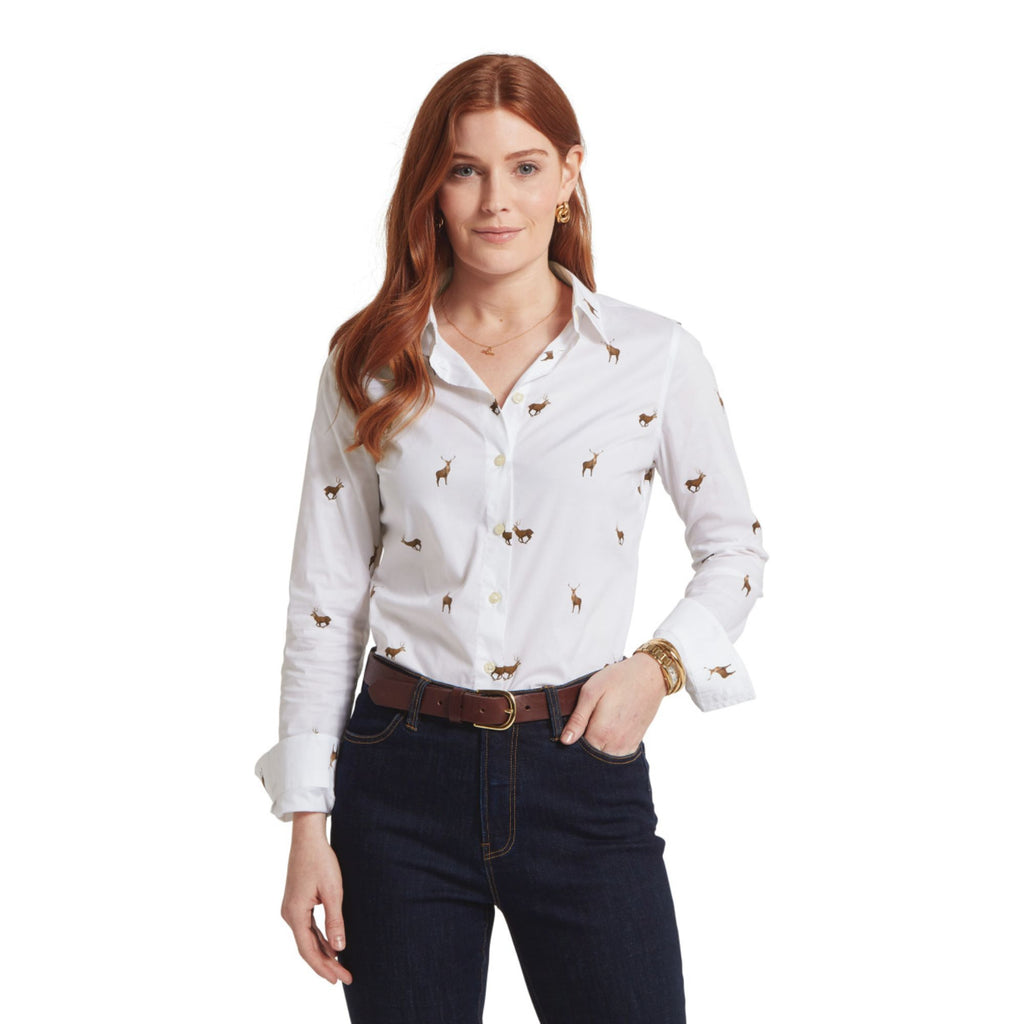 Schoffel Ladies Norfolk Shirt - Stag Print