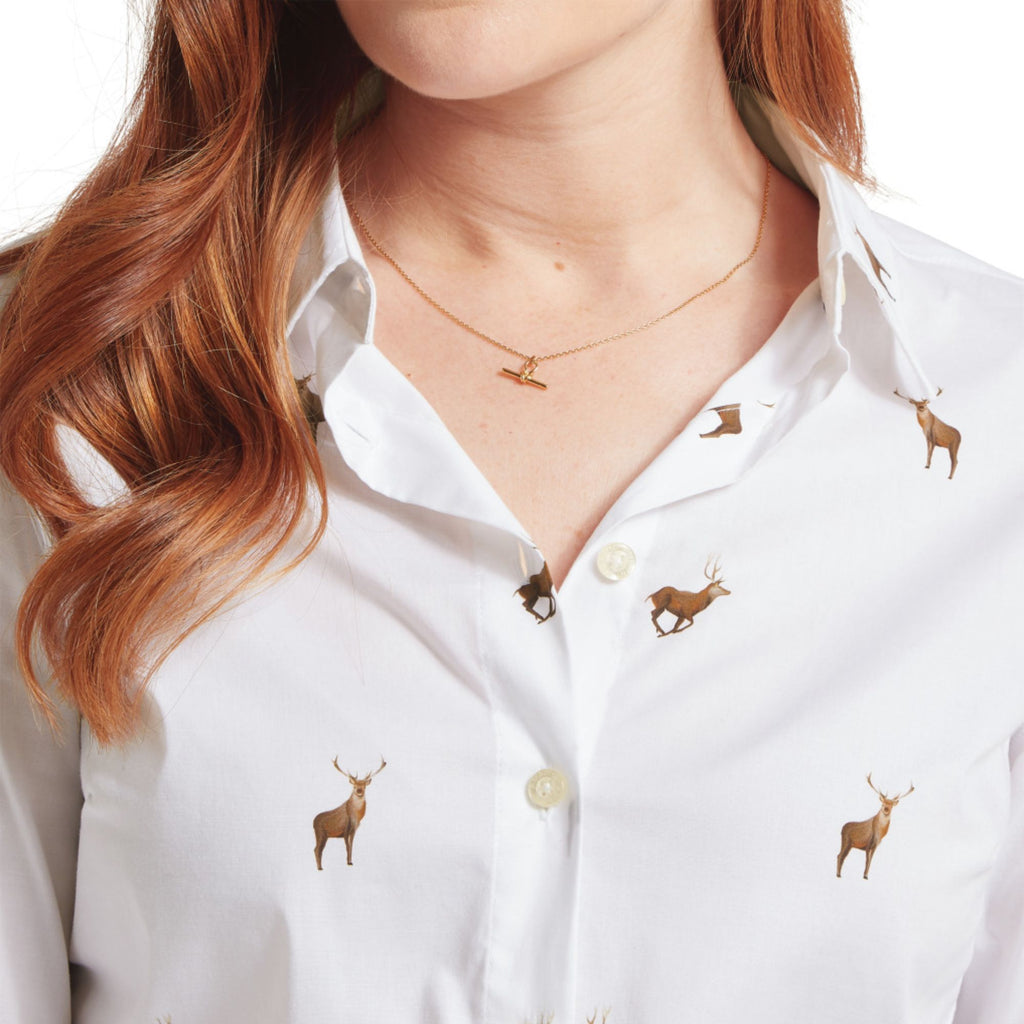 Schoffel Ladies Norfolk Shirt - Stag Print