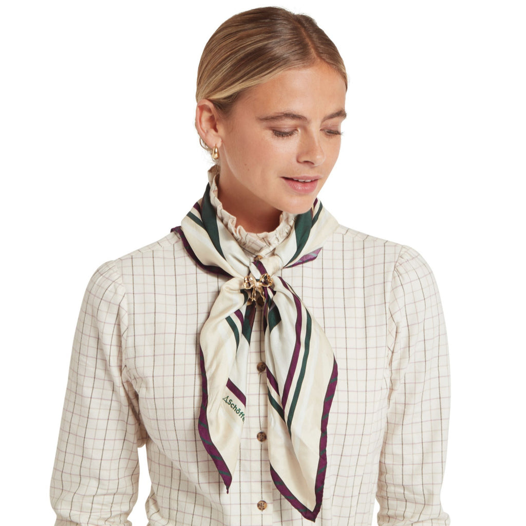 Schoffel Ladies Hathersage Silk Scarf - Bridle Print