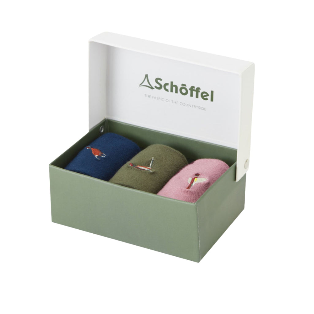 Schoffel Ladies Bamboo Sock Box 3 Pack - Pheasant Mix