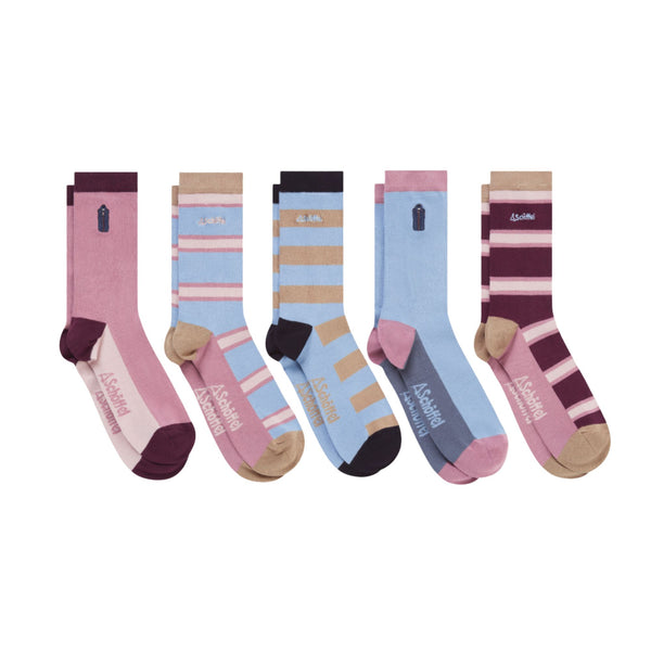 Schoffel Ladies Bamboo Sock Box 5 Pack - Lindon Mix