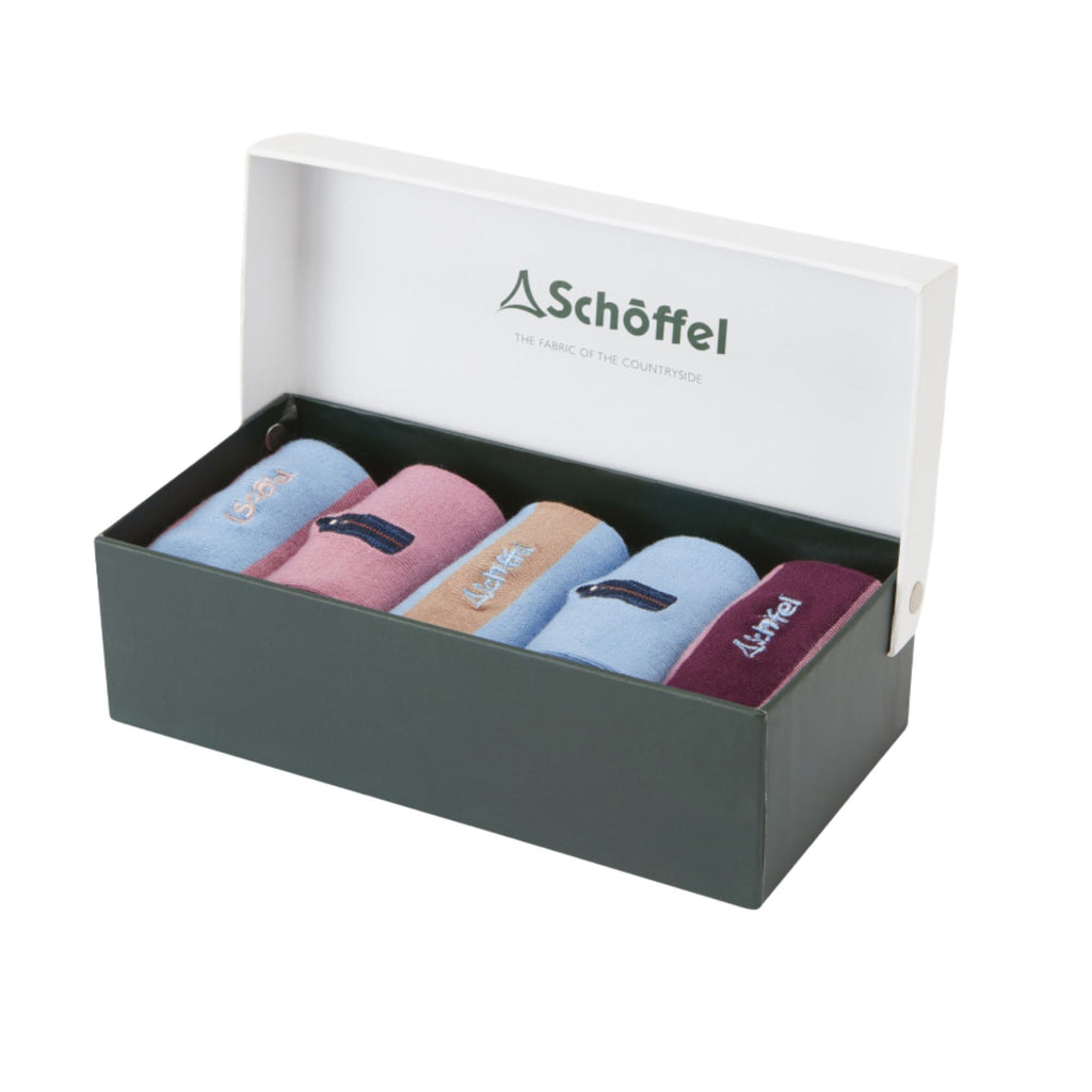 Schoffel Ladies Bamboo Sock Box 5 Pack - Lindon Mix