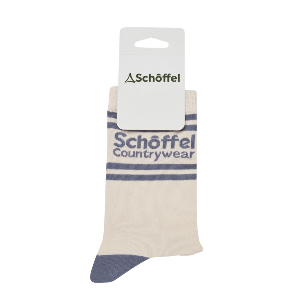 Schoffel Ladies Single Cotton Socks - Pale Stone Retro