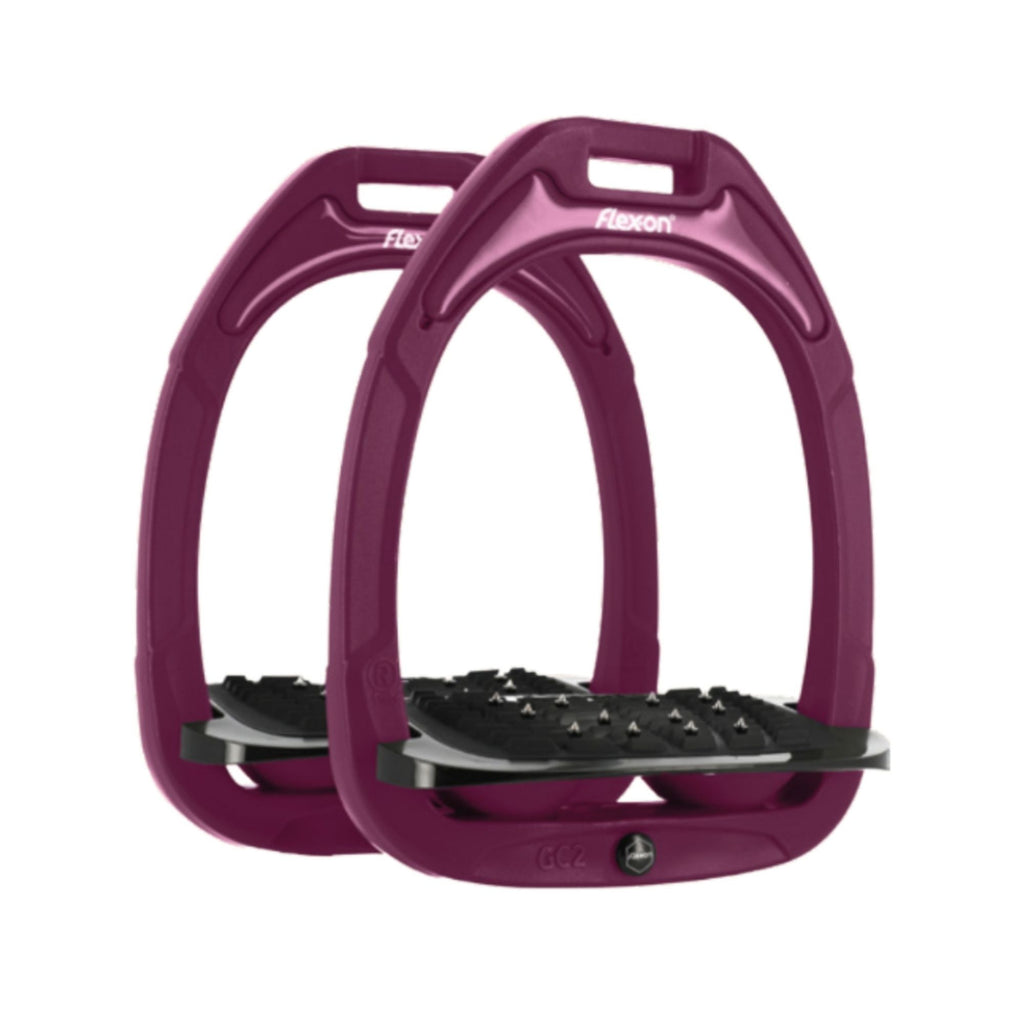 Flex-On Limited Edition Green Composite Inclined Ultra-Grip Stirrups - Plum Caspia