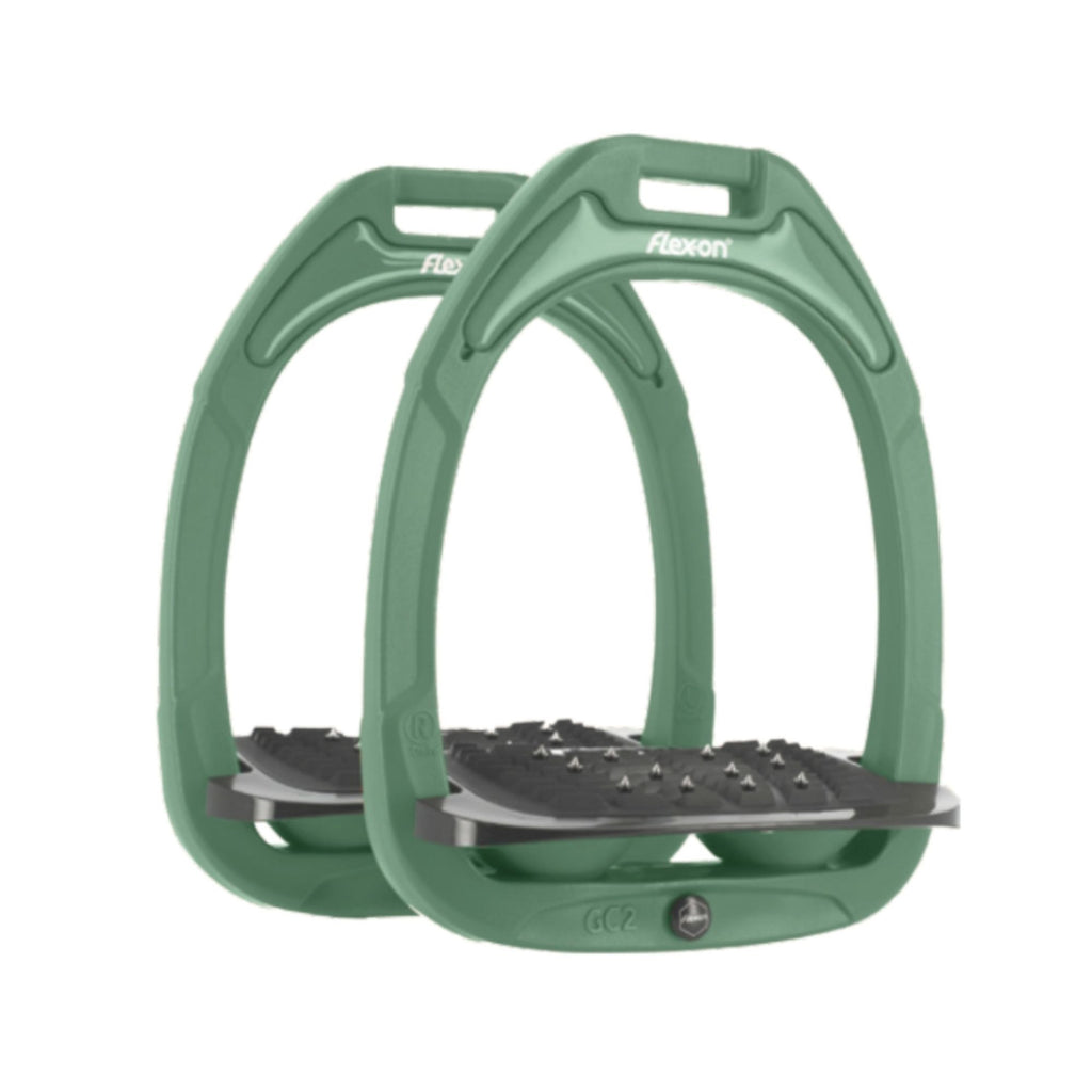 Flex-On Limited Edition Green Composite Inclined Ultra-Grip Stirrups - Kashmir