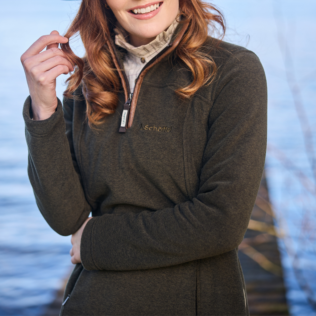 Schoffel Ladies Tilton 1/4 Zip Fleece - Dark Olive