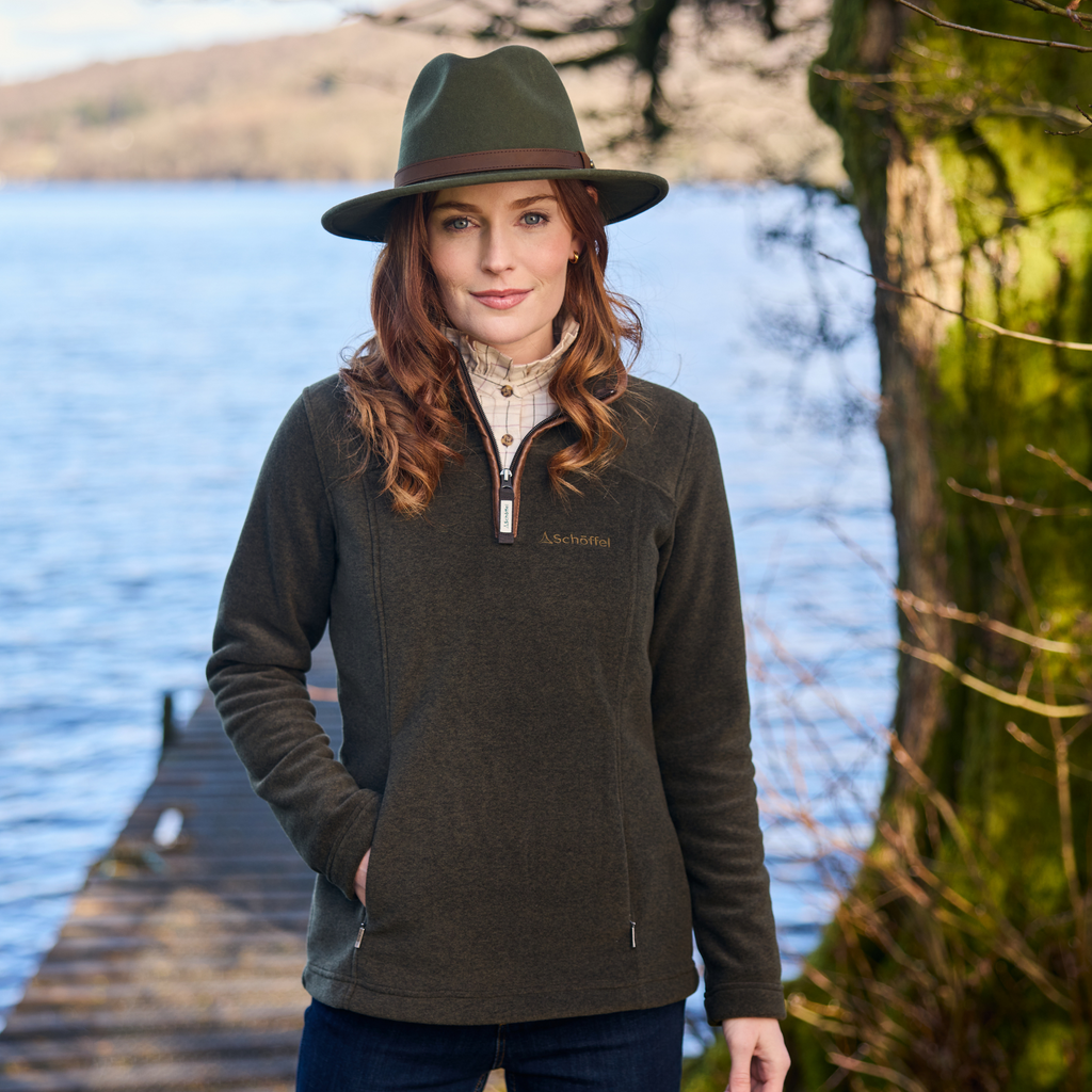Schoffel Ladies Tilton 1/4 Zip Fleece - Dark Olive