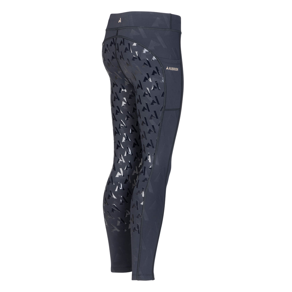 Aubrion Young Rider React Winter Riding Tights - Shadow
