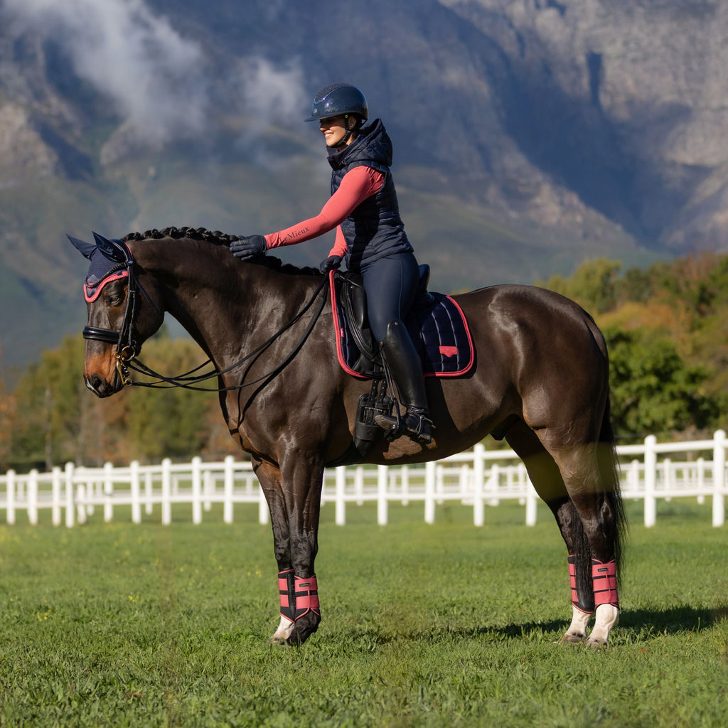 LeMieux Loire Classic Dressage Square - Navy/Cranberry
